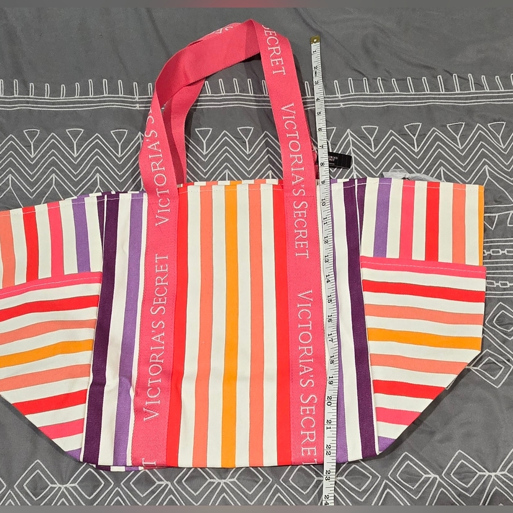Victoria's Secret Multicolored Striped Beach Tote - Picture 4 of 6